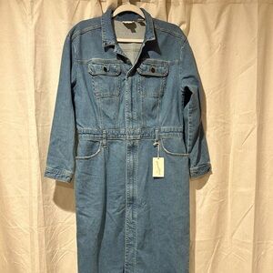 Universal Thread Denim Jean Maxi Shirt Dress Size 12 NWT